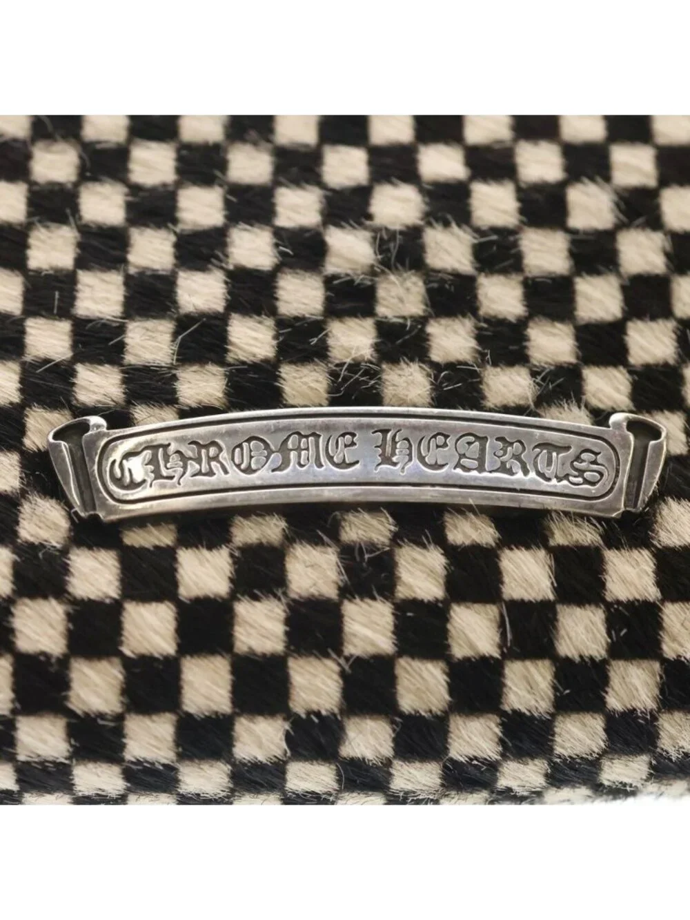 Chrome Hearts Rec Zip Mini Round Zip Calf Hair Leather Wallet